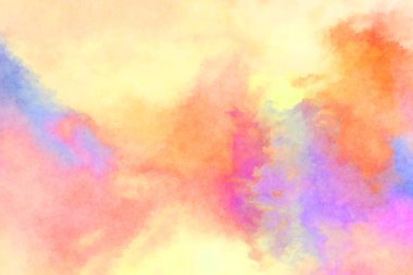 Modern fırça darbeleri. Poster, duvar sanatı, afiş, kart, kitap kapağı veya ambalaj için rahatlatıcı kompozisyonun yumuşak renkli çizimi. Pastel renklerle suluboya.