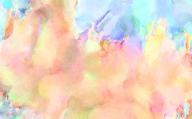 Modern fırça darbeleri. Poster, duvar sanatı, afiş, kart, kitap kapağı veya ambalaj için rahatlatıcı kompozisyonun yumuşak renkli çizimi. Pastel renklerle suluboya.