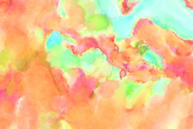 Modern fırça darbeleri. Poster, duvar sanatı, afiş, kart, kitap kapağı veya ambalaj için rahatlatıcı kompozisyonun yumuşak renkli çizimi. Pastel renklerle suluboya.