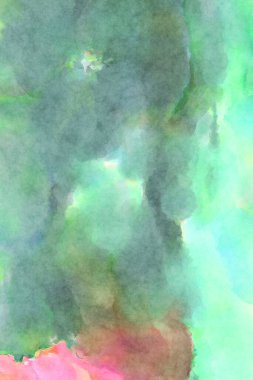 Modern fırça darbeleri. Poster, duvar sanatı, afiş, kart, kitap kapağı veya ambalaj için rahatlatıcı kompozisyonun yumuşak renkli çizimi. Pastel renklerle suluboya.