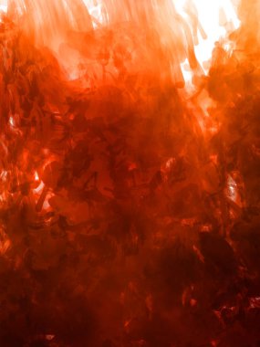 Vahşi ve büyük fırça darbeleri. Beyaz arka planda fırçalanmış soyut resim. Fırça darbesi ile boyanmış. Boya darbeleri. 2B Görüntü.