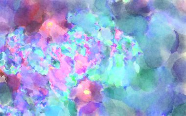 Modern fırça darbeleri. Poster, duvar sanatı, afiş, kart, kitap kapağı veya ambalaj için rahatlatıcı kompozisyonun yumuşak renkli çizimi. Pastel renklerle suluboya.