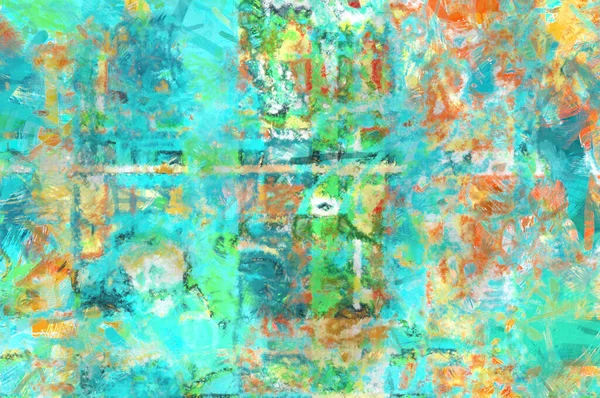 Kaos duvarı sanatı. Sanatsal canlılık ve renkli duvar kâğıdı. Kaotik resim. Taranmış Boyalı Soyut Arkaplan. Fırça darbesi ile boyanmış. Tuval üzerinde etkileyici fırçalanmış resim