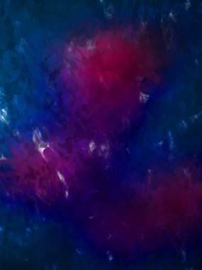 Vahşi ve büyük fırça darbeleri. Beyaz arka planda fırçalanmış soyut resim. Fırça darbesi ile boyanmış. Boya darbeleri. 2B Görüntü.