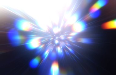 Parlak, canlı ve renkli duvar kağıtları. Parlayan parçacıkları ve çizgileri olan ışık patlaması yıldızı. Güzel soyut ışın arkaplanı.