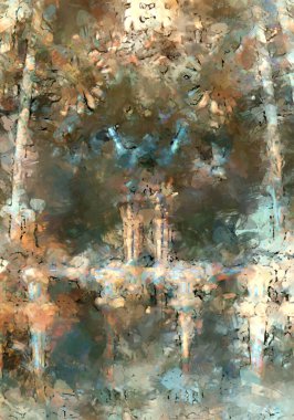 Tuval üzerinde etkileyici fırçalanmış resim. Soyut doku. 2D çizim. Geniş fırça darbeleri. Modern dijital sanat. Çağdaş fırça. Modern ifade. Popüler biçim boyanmış resim.