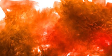 Vahşi ve büyük fırça darbeleri. Beyaz arka planda fırçalanmış soyut resim. Fırça darbesi ile boyanmış. Boya darbeleri. 2B Görüntü.