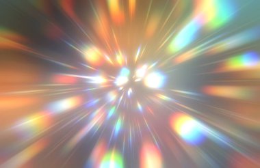 Parlak, canlı ve renkli duvar kağıtları. Parlayan parçacıkları ve çizgileri olan ışık patlaması yıldızı. Güzel soyut ışın arkaplanı.