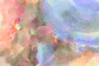 Modern fırça darbeleri. Poster, duvar sanatı, afiş, kart, kitap kapağı veya ambalaj için rahatlatıcı kompozisyonun yumuşak renkli çizimi. Pastel renklerle suluboya.