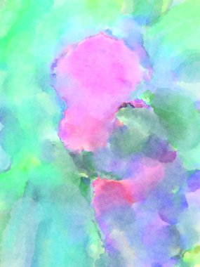 Modern fırça darbeleri. Poster, duvar sanatı, afiş, kart, kitap kapağı veya ambalaj için rahatlatıcı kompozisyonun yumuşak renkli çizimi. Pastel renklerle suluboya.