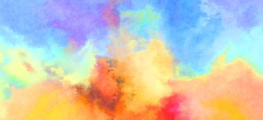 Modern fırça darbeleri. Poster, duvar sanatı, afiş, kart, kitap kapağı veya ambalaj için rahatlatıcı kompozisyonun yumuşak renkli çizimi. Pastel renklerle suluboya.