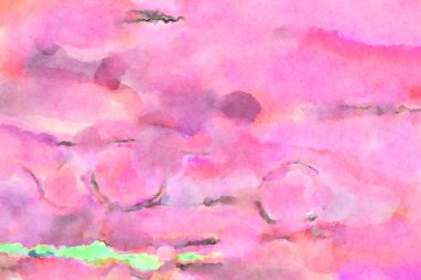 Modern fırça darbeleri. Poster, duvar sanatı, afiş, kart, kitap kapağı veya ambalaj için rahatlatıcı kompozisyonun yumuşak renkli çizimi. Pastel renklerle suluboya.