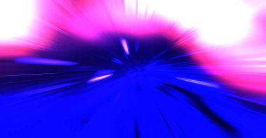 Hızlı yüksek hız bulanıklaştırma arkaplanı. Işık teknolojisi soyut duvar kağıdı. Renkli ışık enerjisi parlamaları. Çarpık grafik hareket arkaplanı. Dinamik patlama flaşı. İvme etkisi.