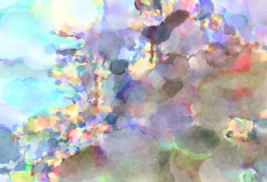 Modern fırça darbeleri. Poster, duvar sanatı, afiş, kart, kitap kapağı veya ambalaj için rahatlatıcı kompozisyonun yumuşak renkli çizimi. Pastel renklerle suluboya.