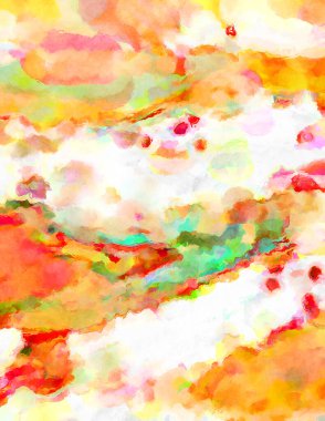 Modern fırça darbeleri. Poster, duvar sanatı, afiş, kart, kitap kapağı veya ambalaj için rahatlatıcı kompozisyonun yumuşak renkli çizimi. Pastel renklerle suluboya.