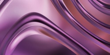 Renkli dalgalı yansıtıcı duvar kağıdının üç boyutlu çizimi. Duvar kağıdı, afiş, arkaplan, kart, kitap kapağı veya web sitesi için grafiksel illüstrasyon. Soyut arkaplan. 