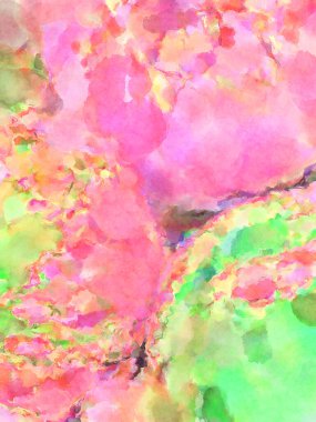 Modern fırça darbeleri. Poster, duvar sanatı, afiş, kart, kitap kapağı veya ambalaj için rahatlatıcı kompozisyonun yumuşak renkli çizimi. Pastel renklerle suluboya.