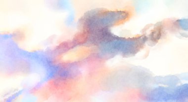 Modern fırça darbeleri. Poster, duvar sanatı, afiş, kart, kitap kapağı veya ambalaj için rahatlatıcı kompozisyonun yumuşak renkli çizimi. Pastel renklerle suluboya.