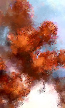 Tuval üzerinde etkileyici fırçalanmış resim. Soyut doku. 2D çizim. Geniş fırça darbeleri. Modern dijital sanat. Çağdaş fırça. Modern ifade. Popüler biçim boyanmış resim.