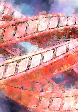 Tuval üzerinde etkileyici fırçalanmış resim. Soyut doku. 2D çizim. Geniş fırça darbeleri. Modern dijital sanat. Çağdaş fırça. Modern ifade. Popüler biçim boyanmış resim.