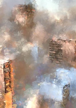 Tuval üzerinde etkileyici fırçalanmış resim. Soyut doku. 2D çizim. Geniş fırça darbeleri. Modern dijital sanat. Çağdaş fırça. Modern ifade. Popüler biçim boyanmış resim.