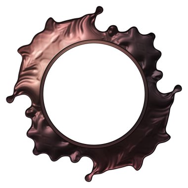 Üç boyutlu metalik illüstrasyon. Beyaz arka planda izole edilmiş fantezi çerçevesi. Davetiyeler, posterler, menü, hatıra defteri ve sunum için mükemmel. Metnin için şablon.