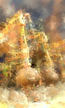 Tuval üzerinde etkileyici fırçalanmış resim. Soyut doku. 2D çizim. Geniş fırça darbeleri. Modern dijital sanat. Çağdaş fırça. Modern ifade. Popüler biçim boyanmış resim.