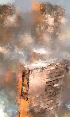 Tuval üzerinde etkileyici fırçalanmış resim. Soyut doku. 2D çizim. Geniş fırça darbeleri. Modern dijital sanat. Çağdaş fırça. Modern ifade. Popüler biçim boyanmış resim.