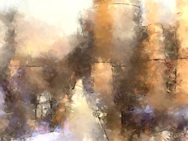 Tuval üzerinde etkileyici fırçalanmış resim. Soyut doku. 2D çizim. Geniş fırça darbeleri. Modern dijital sanat. Çağdaş fırça. Modern ifade. Popüler biçim boyanmış resim.