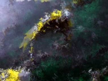 Tuval üzerinde etkileyici fırçalanmış resim. Soyut doku. 2D çizim. Geniş fırça darbeleri. Modern dijital sanat. Çağdaş fırça. Modern ifade. Popüler biçim boyanmış resim.