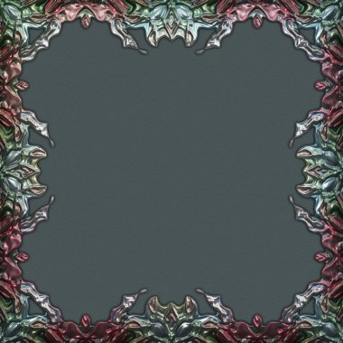 Çerçeve kağıdı. Kart, davetiye ya da albüm olarak harika bir kullanım. Fantezi 3D çizim arka planı. Zarif duvar kâğıdı. Metnin için şablon.