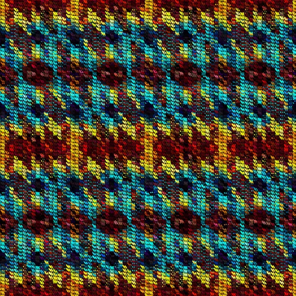 Seamless Colorful Knitted Fabric Texture Knit Pattern Background — Stock Photo, Image