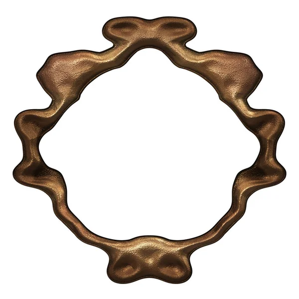 Üç boyutlu metalik illüstrasyon. Beyaz arka planda izole edilmiş fantezi çerçevesi. Davetiyeler, posterler, menü, hatıra defteri ve sunum için mükemmel. Metnin için şablon.