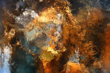 Tuval üzerinde etkileyici fırçalanmış resim. Soyut doku. 2D çizim. Geniş fırça darbeleri. Modern dijital sanat. Çağdaş fırça. Modern ifade. Popüler biçim boyanmış resim.