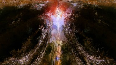 Tuval üzerinde etkileyici fırçalanmış resim. Soyut doku. 2D çizim. Geniş fırça darbeleri. Modern dijital sanat. Çağdaş fırça. Modern ifade. Popüler biçim boyanmış resim.