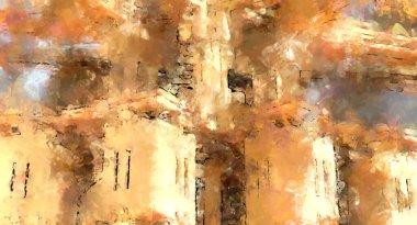 Tuval üzerinde etkileyici fırçalanmış resim. Soyut doku. 2D çizim. Geniş fırça darbeleri. Modern dijital sanat. Çağdaş fırça. Modern ifade. Popüler biçim boyanmış resim.