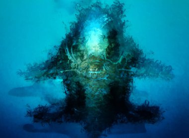 Tuval üzerinde etkileyici fırçalanmış resim. Soyut doku. 2D çizim. Geniş fırça darbeleri. Modern dijital sanat. Çağdaş fırça. Modern ifade. Popüler biçim boyanmış resim.