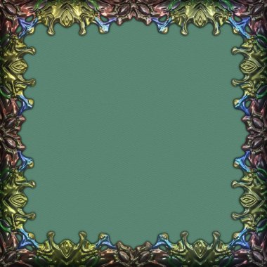 Çerçeve kağıdı. Kart, davetiye ya da albüm olarak harika bir kullanım. Fantezi 3D çizim arka planı. Zarif duvar kâğıdı. Metnin için şablon.