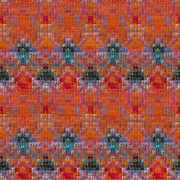 Seamless Colorful Knitted Fabric Texture Knit Pattern Background — Stock Photo, Image