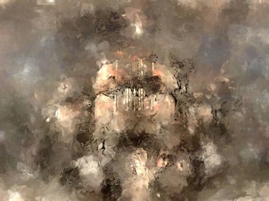 Tuval üzerinde etkileyici fırçalanmış resim. Soyut doku. 2D çizim. Geniş fırça darbeleri. Modern dijital sanat. Çağdaş fırça. Modern ifade. Popüler biçim boyanmış resim.