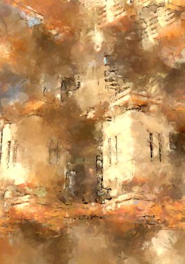 Tuval üzerinde etkileyici fırçalanmış resim. Soyut doku. 2D çizim. Geniş fırça darbeleri. Modern dijital sanat. Çağdaş fırça. Modern ifade. Popüler biçim boyanmış resim.