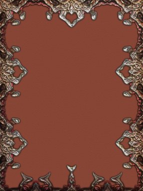 Çerçeve kağıdı. Kart, davetiye ya da albüm olarak harika bir kullanım. Fantezi 3D çizim arka planı. Zarif duvar kâğıdı. Metnin için şablon.