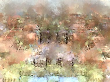 Tuval üzerinde etkileyici fırçalanmış resim. Soyut doku. 2D çizim. Geniş fırça darbeleri. Modern dijital sanat. Çağdaş fırça. Modern ifade. Popüler biçim boyanmış resim.