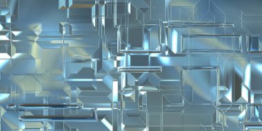 Parlak saten kaplama yüzey teknolojisi 3 boyutlu desen. Lüks yansımalı metal panel dokusu. Arkaplan, duvar kağıdı, uzay gemisi gövdesi için cilalanmış geometrik metal yansıtıcı fütüristik malzeme.