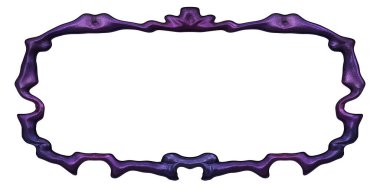 Üç boyutlu metalik illüstrasyon. Beyaz arka planda izole edilmiş fantezi çerçevesi. Davetiyeler, posterler, menü, hatıra defteri ve sunum için mükemmel. Metnin için şablon.