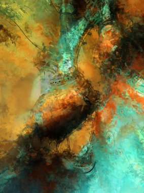 Tuval üzerinde etkileyici fırçalanmış resim. Soyut doku. 2D çizim. Geniş fırça darbeleri. Modern dijital sanat. Çağdaş fırça. Modern ifade. Popüler biçim boyanmış resim.