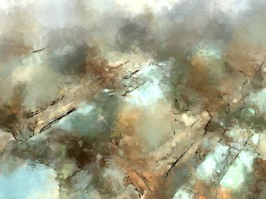 Tuval üzerinde etkileyici fırçalanmış resim. Soyut doku. 2D çizim. Geniş fırça darbeleri. Modern dijital sanat. Çağdaş fırça. Modern ifade. Popüler biçim boyanmış resim.