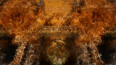 Tuval üzerinde etkileyici fırçalanmış resim. Soyut doku. 2D çizim. Geniş fırça darbeleri. Modern dijital sanat. Çağdaş fırça. Modern ifade. Popüler biçim boyanmış resim.