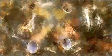 Tuval üzerinde etkileyici fırçalanmış resim. Soyut doku. 2D çizim. Geniş fırça darbeleri. Modern dijital sanat. Çağdaş fırça. Modern ifade. Popüler biçim boyanmış resim.