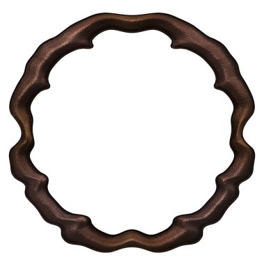 Üç boyutlu metalik illüstrasyon. Beyaz arka planda izole edilmiş fantezi çerçevesi. Davetiyeler, posterler, menü, hatıra defteri ve sunum için mükemmel. Metnin için şablon.